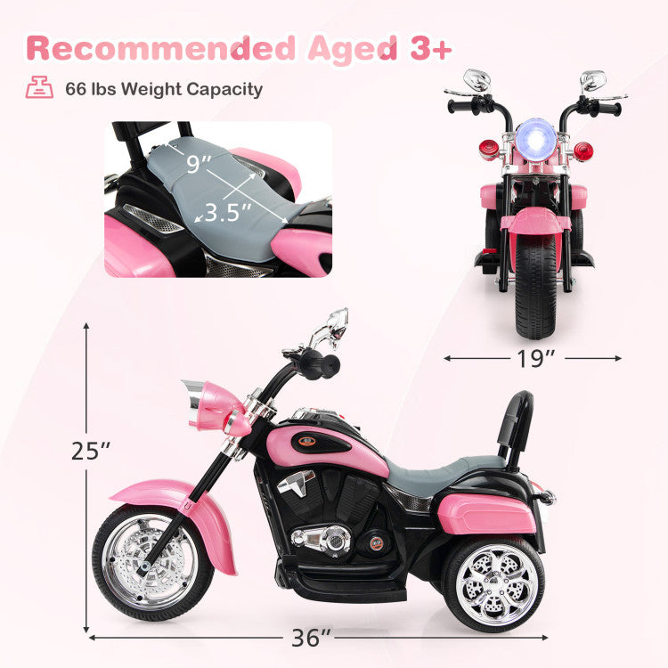 Costway 6V 3 Wheel Kids Motorcycle