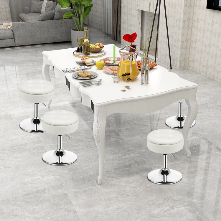 Adjustable 360° Swivel Storage Vanity Stool with Removable Tray