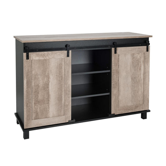 Kitchen Buffet Sideboard with 2 Sliding Barn Doors for Dining Living Room