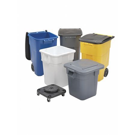 40 gal. LLDPE Square Trash Can, Gray