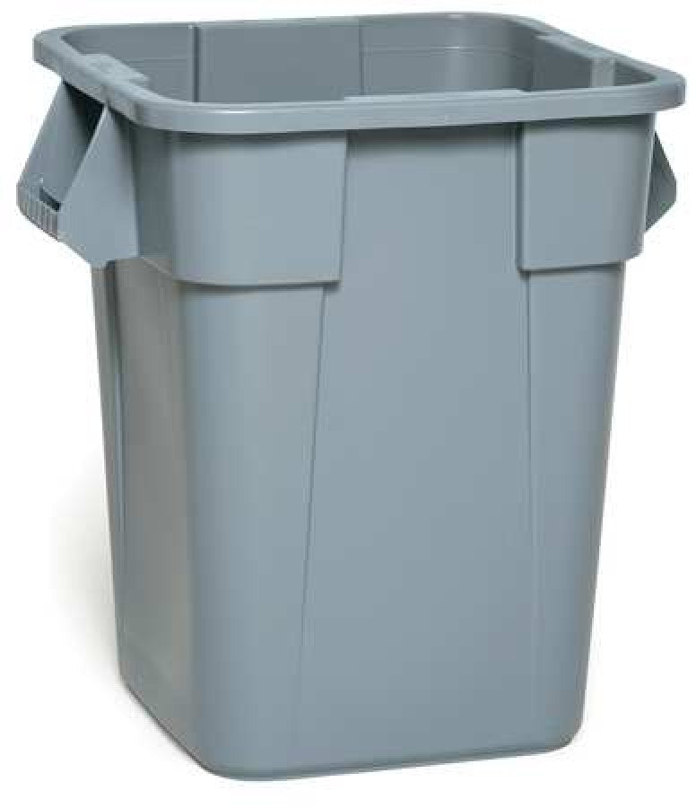 40 gal. LLDPE Square Trash Can, Gray