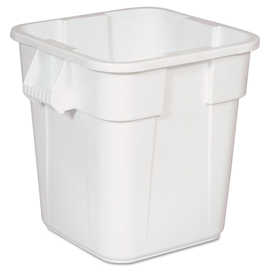 28 gal. LLDPE Square Trash Can, White