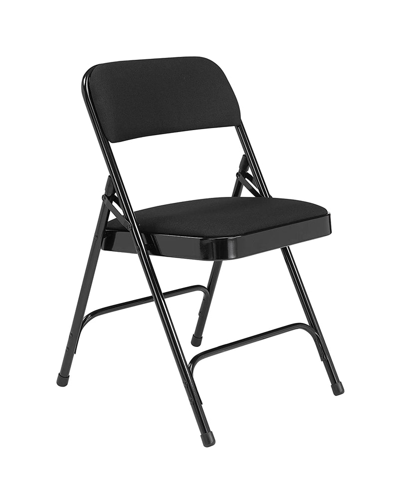 Folding Chair, Fabric, 29-1/2inH, Black, PK4