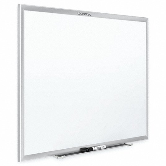 36"x48" Melamine Whiteboard, Aluminum Frame, Gloss