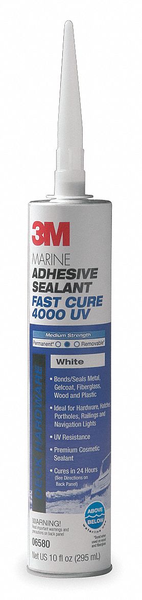 UV-Resistant Fast Cure 4000 UV Gasket Sealant, 10 oz, White, Temp Range -40 to 190 Degrees F