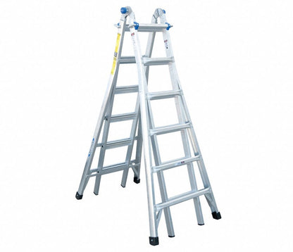 Werner Multipurpose Ladder, Extension, Scaffold, Staircase, Stepladder Configuration, 23 ft, Aluminum