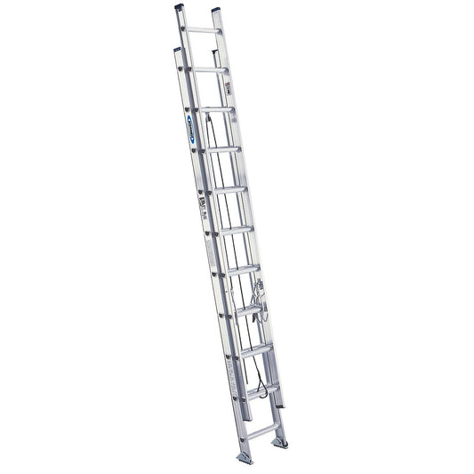 20 ft Aluminum Extension Ladder, 300 lb Load Capacity