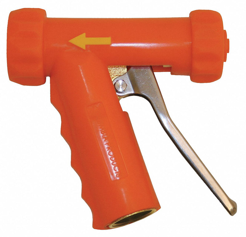 Pistol Grip Water Nozzle, 3/4" Female, 150 psi, 7 gpm, Safety Orange
