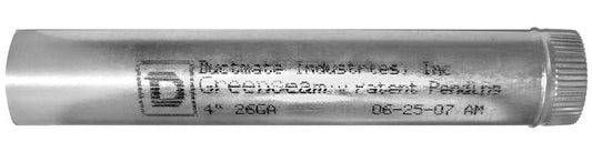 Snap Lock Pipe, 10 in Duct Dia, Galvanized Steel, 26 GA, 60" L x