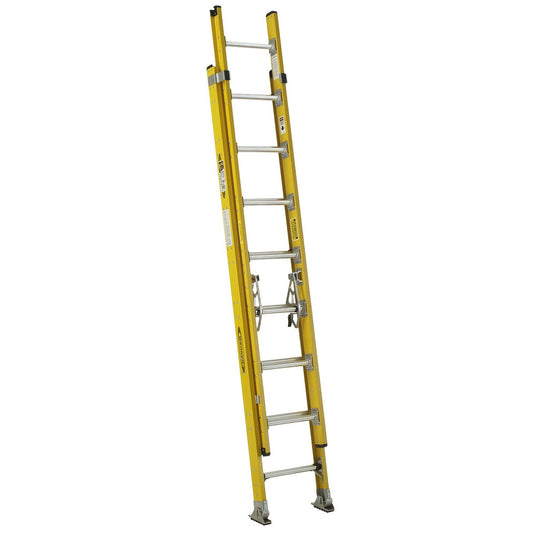 16 ft Fiberglass Extension Ladder, 375 lb Load Capacity
