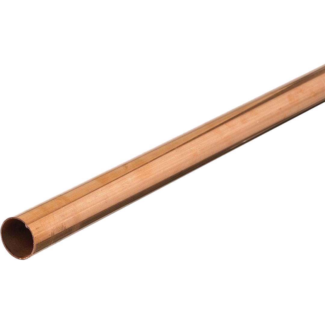 Straight Copper Tubing, 7/8 in Outside Dia, 2 ft Length, Type L