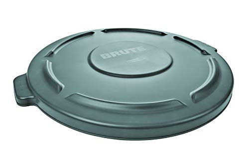 Brute Trash Can Top, Flat, Snap-On Closure, Gray