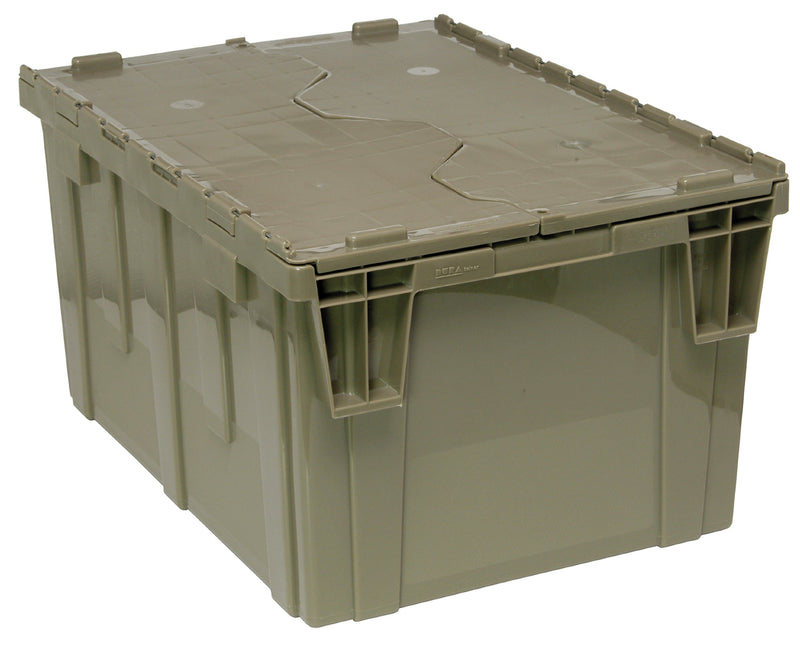 Attached Lid Container, 2.44 cu. ft., Gray