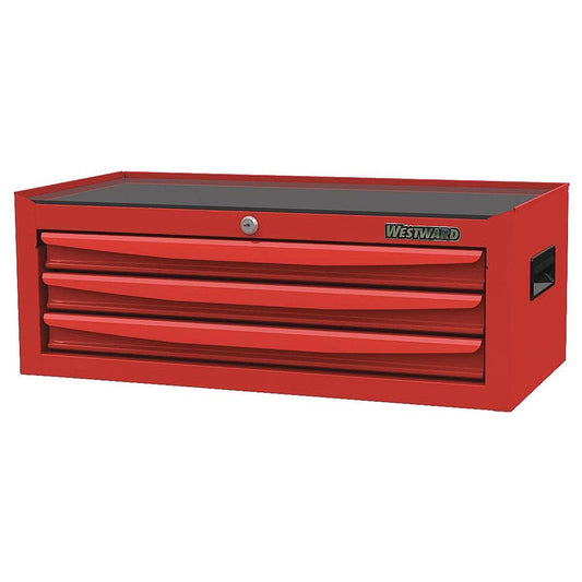 26-3/8"W Intermediate Chest 3 Drawers, Red, 12-1/2"D x 9-5/8"H