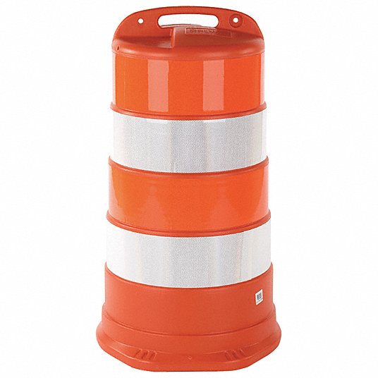 Traffic Barrel, HDPE, 41-1/2 In. H