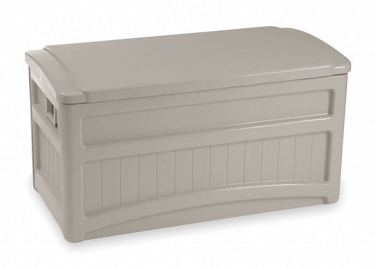 73 gal Resin Deck Box With Seat, Light Taupe