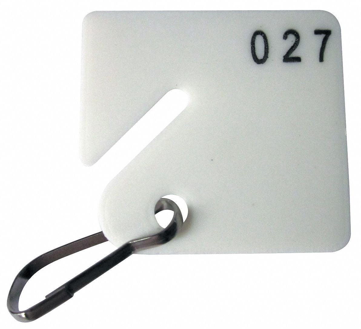 Key Tag Numbered 1 to 100, Square, PK100