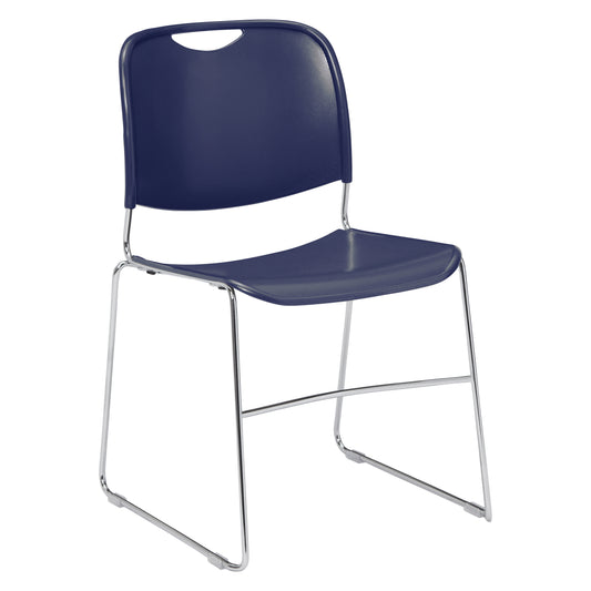 Stacking Chair, 8500 Series, Polypropylene Navy Blue, PK4