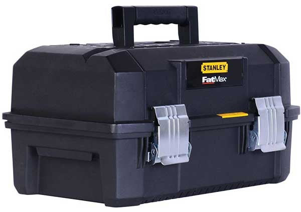 17-29/32"W Structural Foam, Yellow/Black Portable Tool Box, Matte, 9.4"H