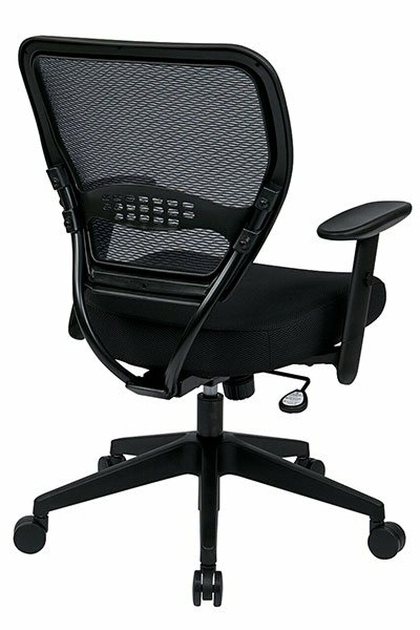 Managerial Chair, Mesh, 18-3/4" to 23" Height, Adjustable Arms, Black