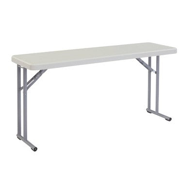 Rectangle Folding Table, 18" X 60" X 29-1/2", Blow-molded plastic Top