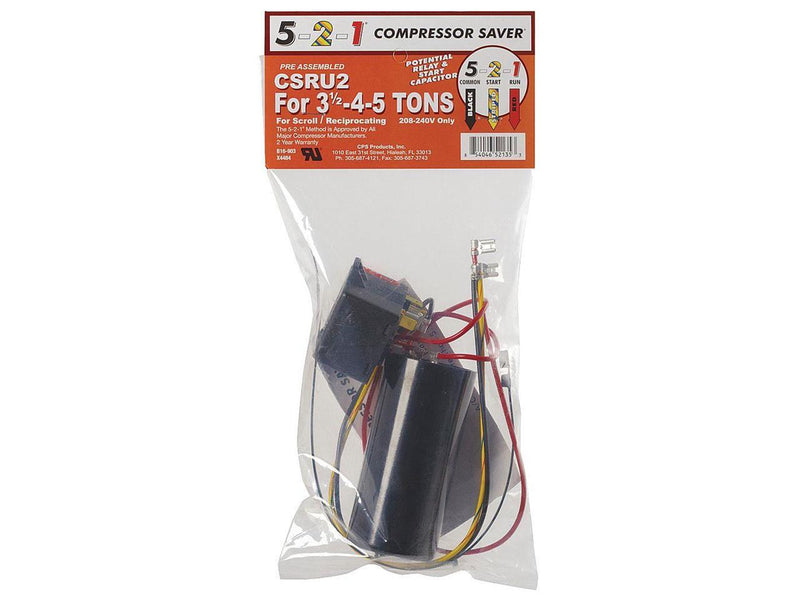 Hard Start Kit, Potential Relay, Start Capacitor, 35 Contact Rating (Amps), 208 to 240 Volts