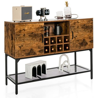 Industrial Kitchen Buffet Sideboard with Wine Rack and 2 Doors