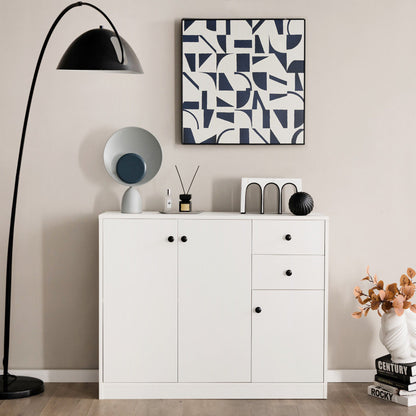 Modern Buffet Sideboard with 2 Pull-out Drawers and Adjustable Shelf for Kitchen