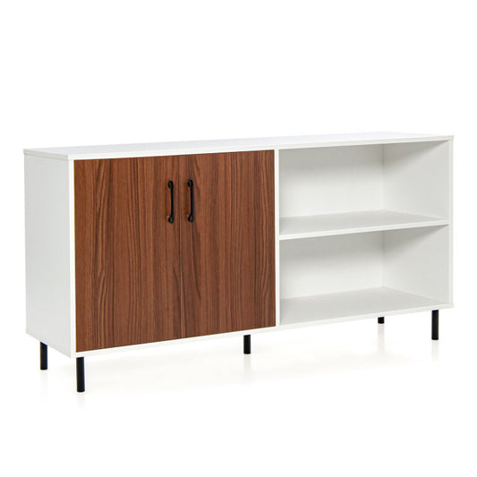 Modern Buffet Sideboard with 2 Doors and Open Compartments
