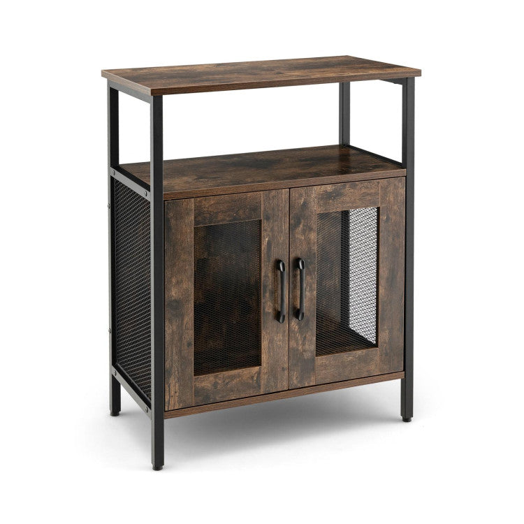Industrial Sideboard Buffet Cabinet with Removable Wine Rack
