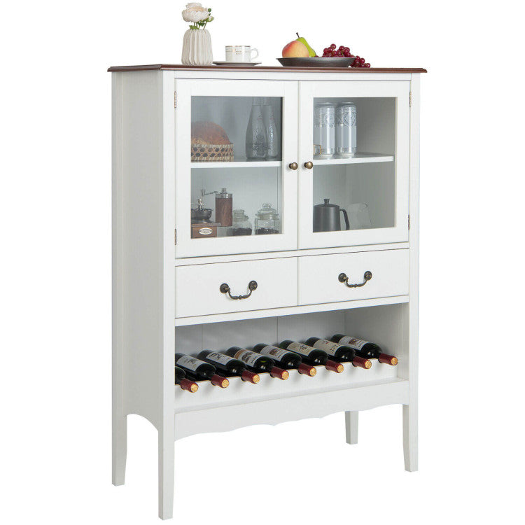Sideboard Buffet Cabinet with 2 Tempered Glass Doors