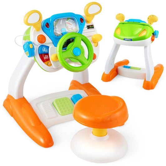 Costway Kids Steering Wheel Pretend Play Toy Set with Lights and Sounds