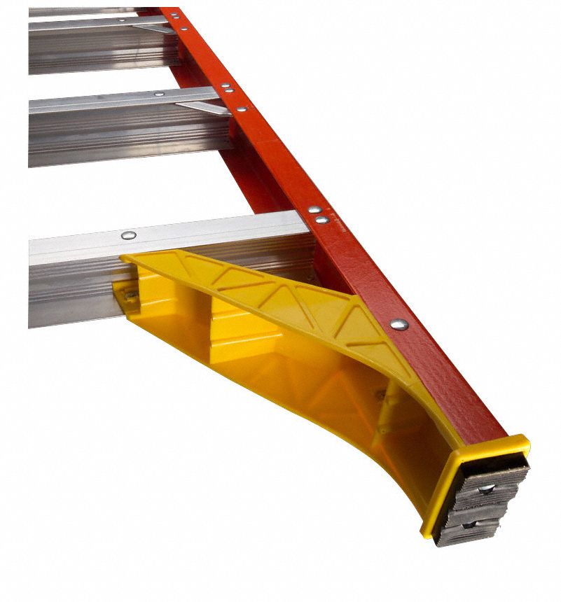 2 Steps, Fiberglass Step Stool, 300 lb. Load Capacity, Orange/Silver
