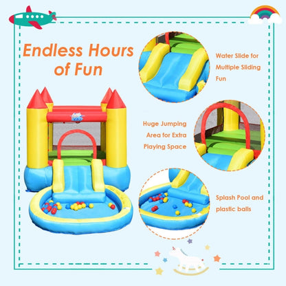 Inflatable Kids Slide Bounce House with 580w Blower