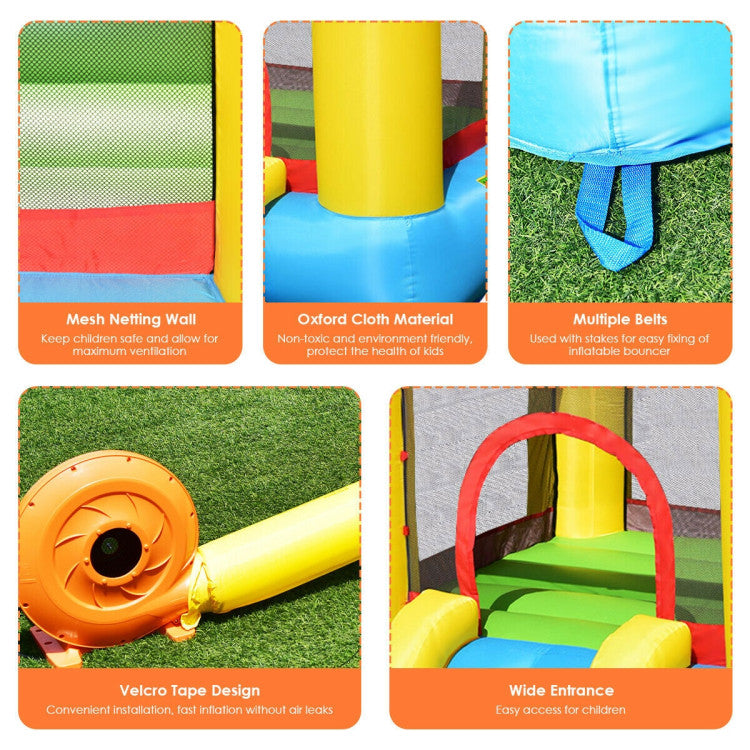 Inflatable Kids Slide Bounce House with 580w Blower