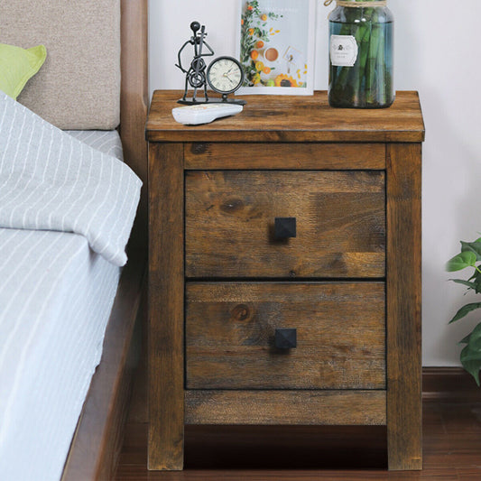 Wooden Multipurpose Nightstand with 2 Storage Sliding Drawers