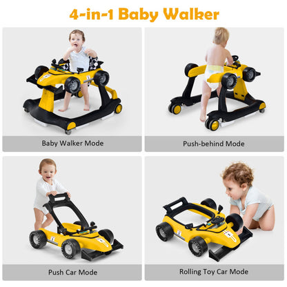 4-in-1 Foldable Activity Push Walker with Adjustable Height