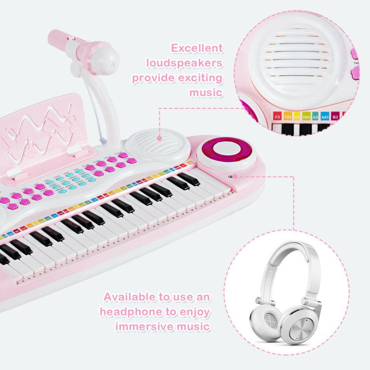 Costway Multifunctional 37 Electric Keyboard Piano with Microphone