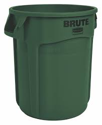 Rubbermaid Commercial Products FG261000DGRN BRUTE Heavy-Duty Round Trash/Garbage Can, 10-Gallon, Green - Milagru Store