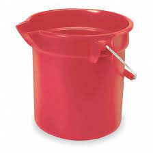 Rubbermaid Commercial Products Gallon Brute Heavy-Duty, Corrosive-Resistant, Round Bucket, Red 