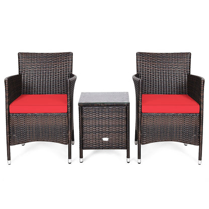 3-Piece Ergonomic Wicker Patio Conversation Set