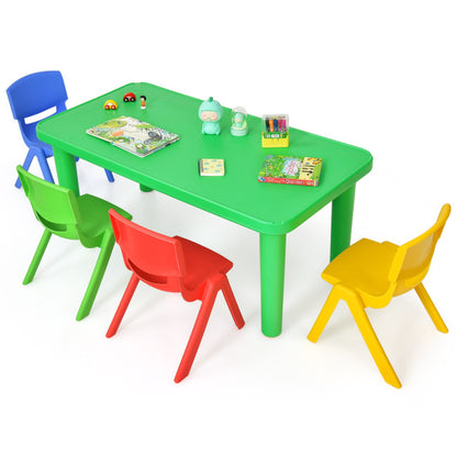 Kids Colorful Plastic Table and 4 Chairs Set