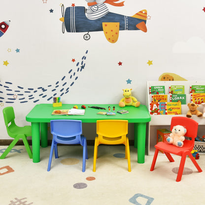 Kids Colorful Plastic Table and 4 Chairs Set