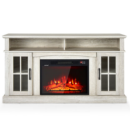 Fireplace TV Stand for TVs Up to 65 Inch with Side Cabinets and Remote Control