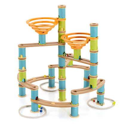 Costway 162 Pieces Bamboo Marble Run Educational Learning Toy Set