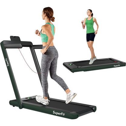 Costway 2.25HP 2-in-1 Folding Treadmill with Bluetooth Speaker Remote Control