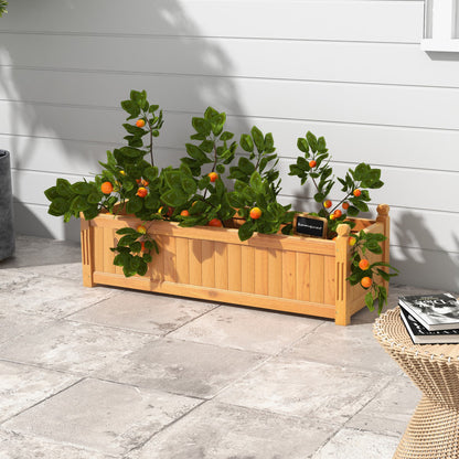 Wooden Rectangular Garden Bed with Drainage System