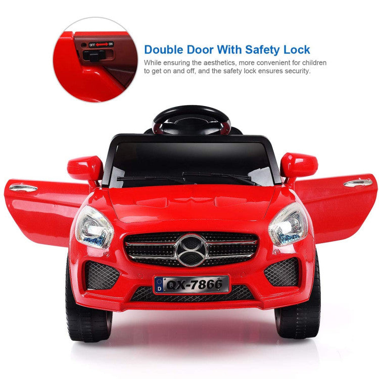 Costway 6V Kids Remote Control Battery Powered LED Lights Riding Car