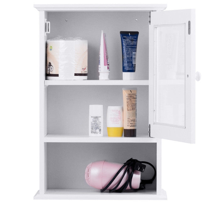 Bathroom Wall Mounted Adjustable Hanging Storage Medicine Cabinet