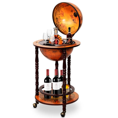 16th Century Wood Globe Wine Bar Stand